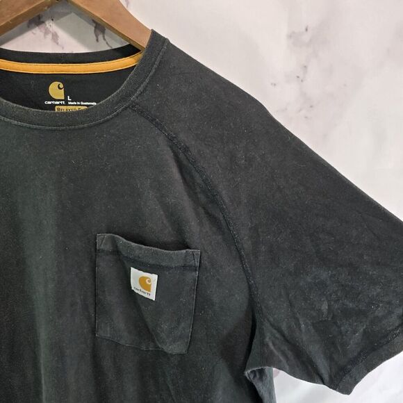 Carhartt T Shirt Mens Large Black Pocket Relaxed Fit Tee Short Sleeve Raglan Mid - Picture 10 of 11